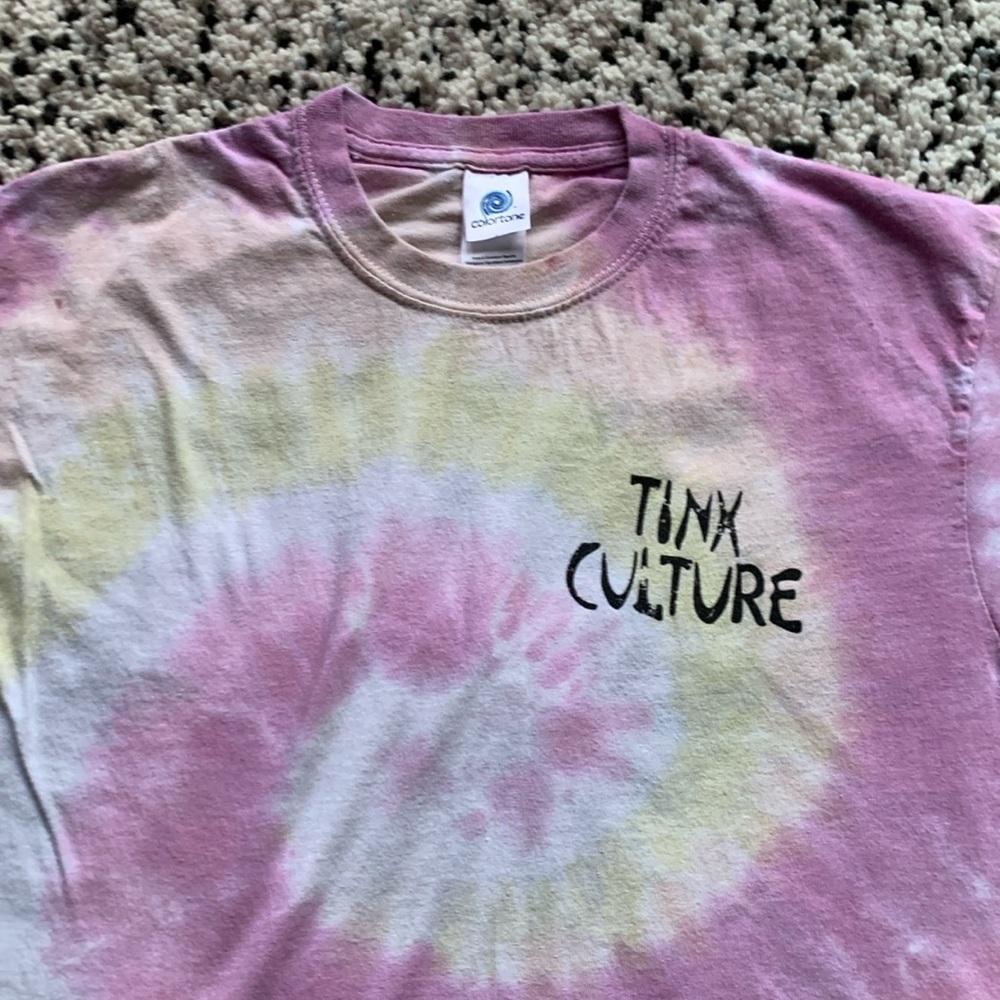 Tinx Culture Festival Colortone Tee Shirt Tie Dye Short Sleeve Coachella Medium - Picture 3 of 9